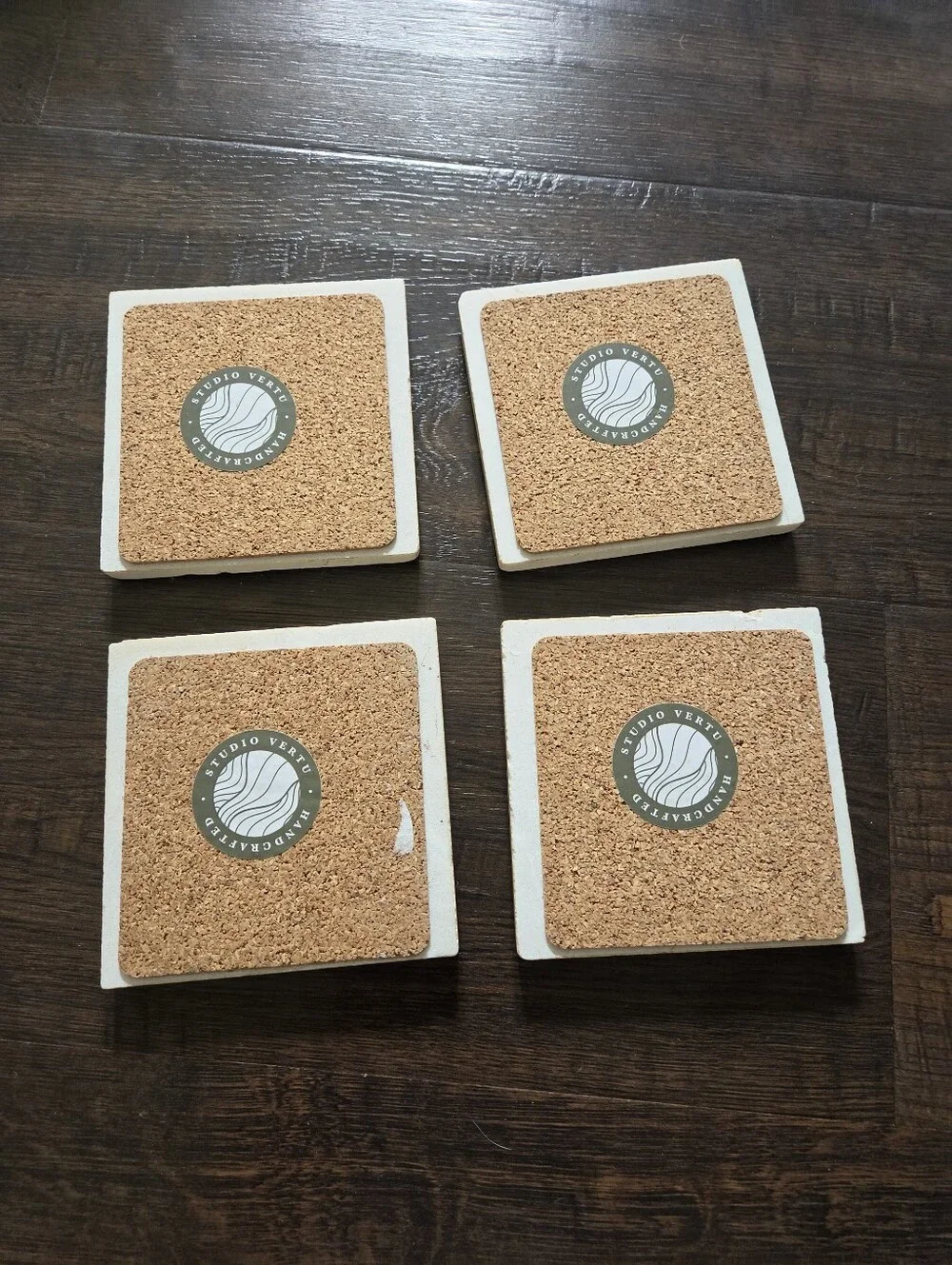 Studio Vertu Golf Themed Tumbled Marble Coasters Set of 4, Handcrafted in USA